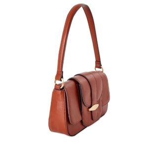 Time and Tru Brown Faux Leather Shoulder Bag